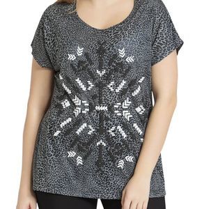Cheetah Print tribal snowflake shape 3D design soft fabric top sizer 12-20